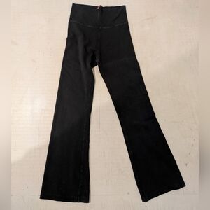 Hardtail Forever Black High Waisted Fold Over Flare Leggings Dance Yoga